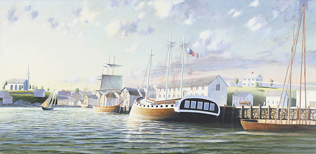 The Building of the Raleigh, Portsmouth, New Hampshire, 1778, Painting by Christopher James Ward