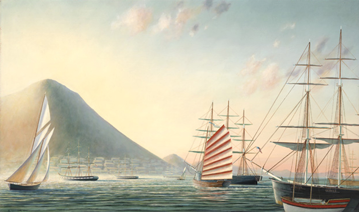 Hong Kong, Victoria Peak, 1853: Historical Maritime Painting by Christopher James Ward