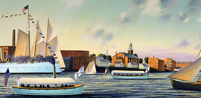 Portsmouth Peace Treaty: Historical Maritime Painting by Christopher James Ward
