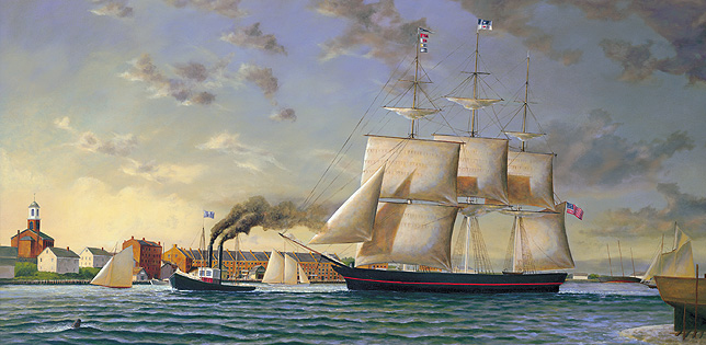 Typhoon Rounding Church Point: Historical Maritime Painting by Christopher James Ward